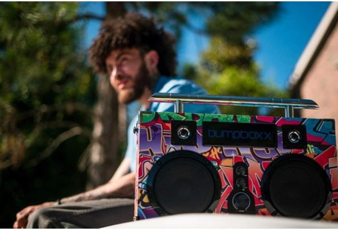 Bluetooth Boombox Ultra Black | Retro Boombox with Bluetooth Speaker | Rechargeable Bluetooth Speaker