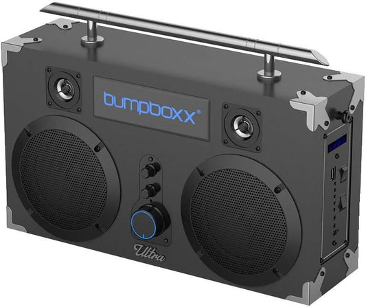 Bluetooth Boombox Ultra Black | Retro Boombox with Bluetooth Speaker | Rechargeable Bluetooth Speaker